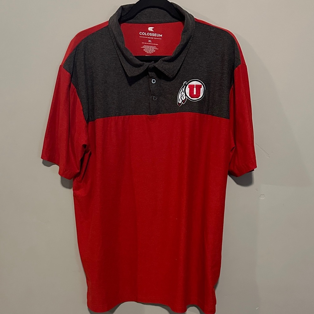 Colosseum Men's Red and Black U of U Polo Shirt